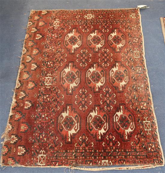 A Tekke Turkoman saddle bag rug, 122cm x 79cm